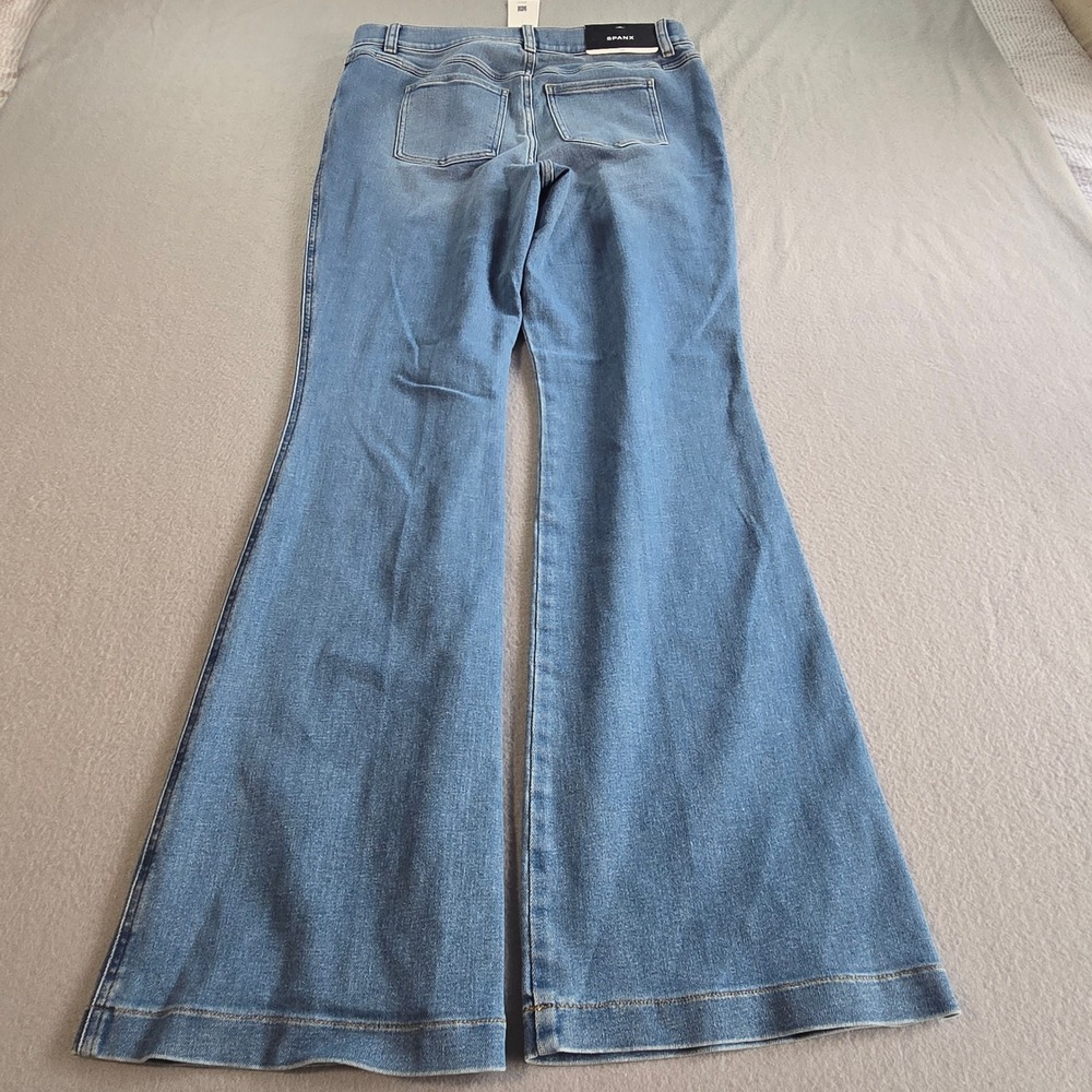 Spanx Flare Jeans Womens XL Stonewashed Blue High Rise Shaping Stretch 20960R - Picture 2 of 9